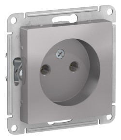 Розетка б/з, 16А, механизм Systeme Electric AtlasDesign Алюминий ATN000341