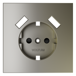 Накладка для розетки с заземлением и защитными шторками, с USB A+A Voltum S70 (шелк) VLS000904