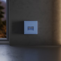 Накладка для розетки компьютерной двойной RJ45+RJ45 кат.6 Voltum S70 (деним) VLS001415