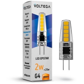 Лампа светодиодная Voltega G4 2W 2800K VG9-K1G4warm2W 7144