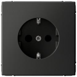 Розетка с заземлением со шторками, 16А, механизм, быстрозажим. клем. Systeme Electric ArtGallery Базальт GAL001445S