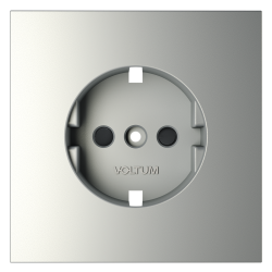 Накладка для розетки с заземлением и защитными шторками Voltum S70 (сталь) VLS000705